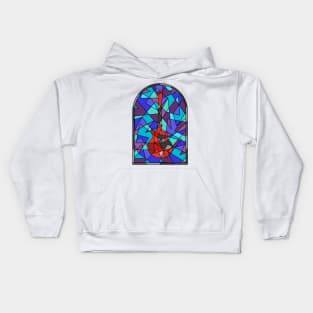 Church of Rock Stained Glass Red Special Guitar Kids Hoodie